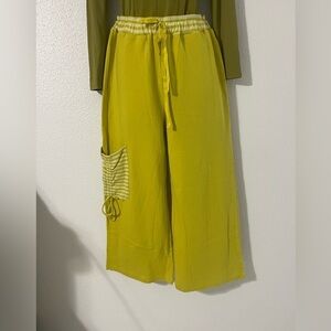 NWT Iridium elastic draw string pull-on wide leg Tessa Pants Medium